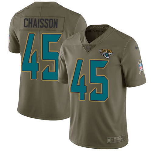Men Nike Jacksonville Jaguars #45 KLavon Chaisson Olive  Stitched NFL Limited 2017 Salute To Service Jersey->jacksonville jaguars->NFL Jersey